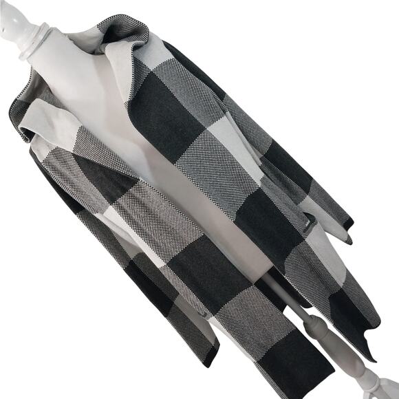 RACHEL ZOE! DOVE GRAY & WHITE OVERSIZED, HOODED DUSTER STYLE SWEATER! SZ M - Picture 1 of 9